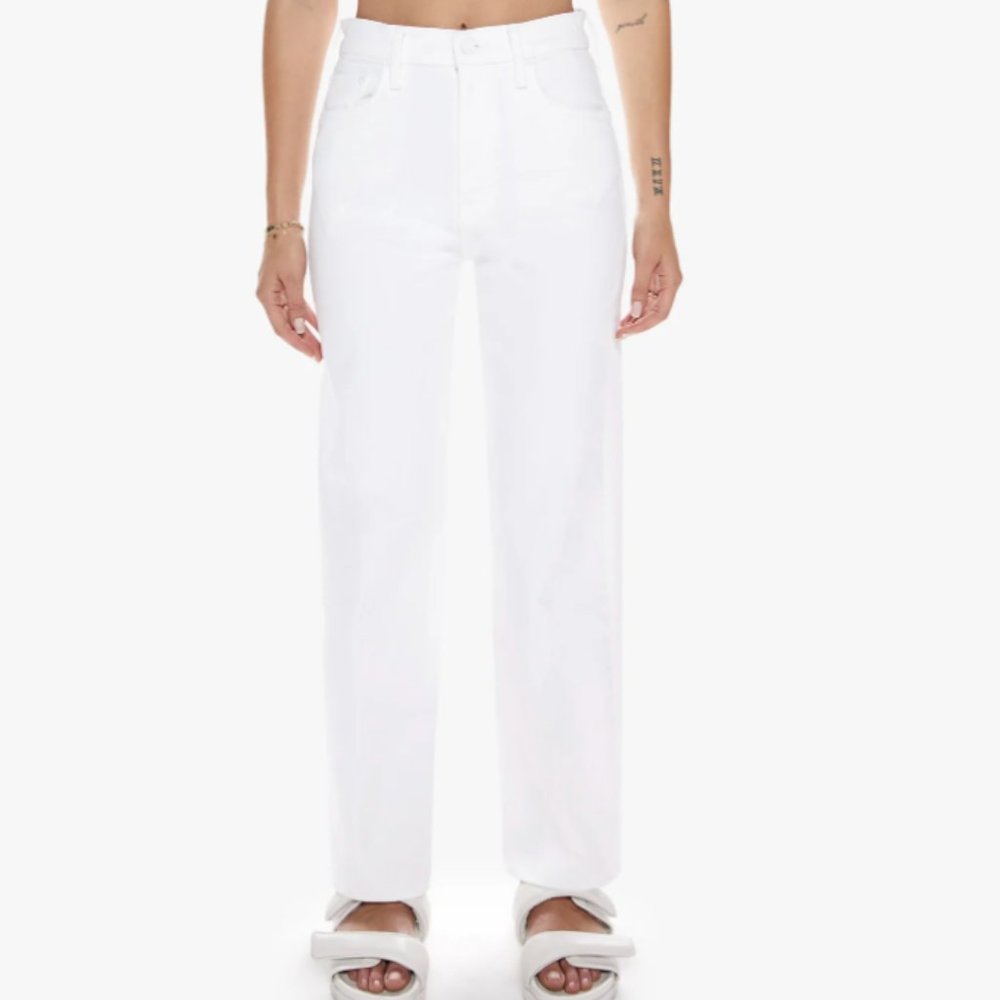 Mother Denim The Rambler Zip Ankle The Fairest of Them All White NWT